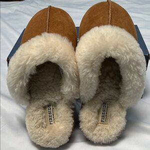 Fireside Brown and Cream Slippers